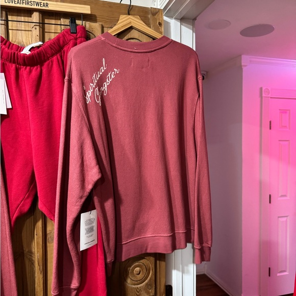 Spiritual Gangster Women's Crew Neck Sweater in Dusty Rose - Picture 7 of 7